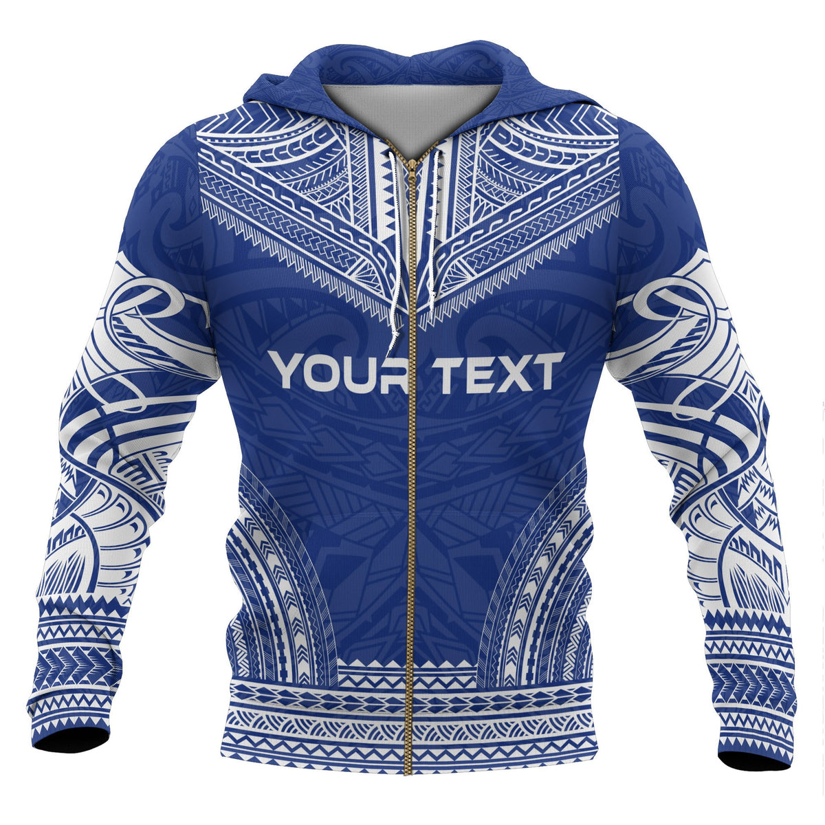 Hawaii Polynesian Chief Custom Zip up Hoodie Flag Version - Polynesian Pride