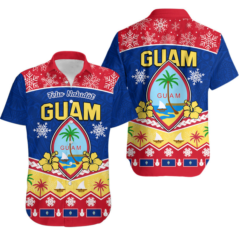 Guam Tribal Polynesian Christmas Vibe Hawaiian Shirt LT9 Blue - Polynesian Pride
