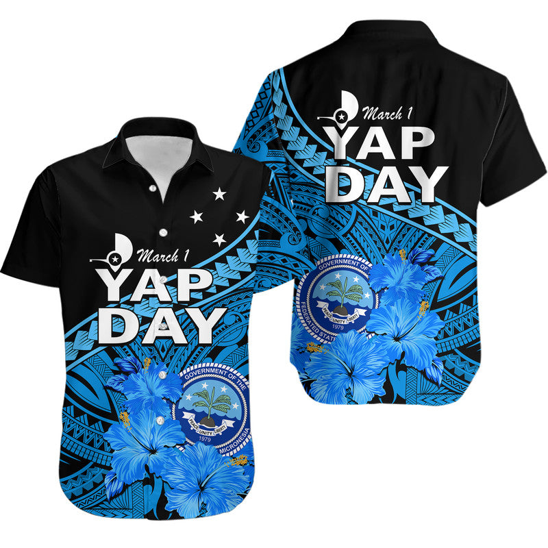 Yap State Day Hawaiian Shirt Yap Flag and FSM Seal LT9 Blue - Polynesian Pride