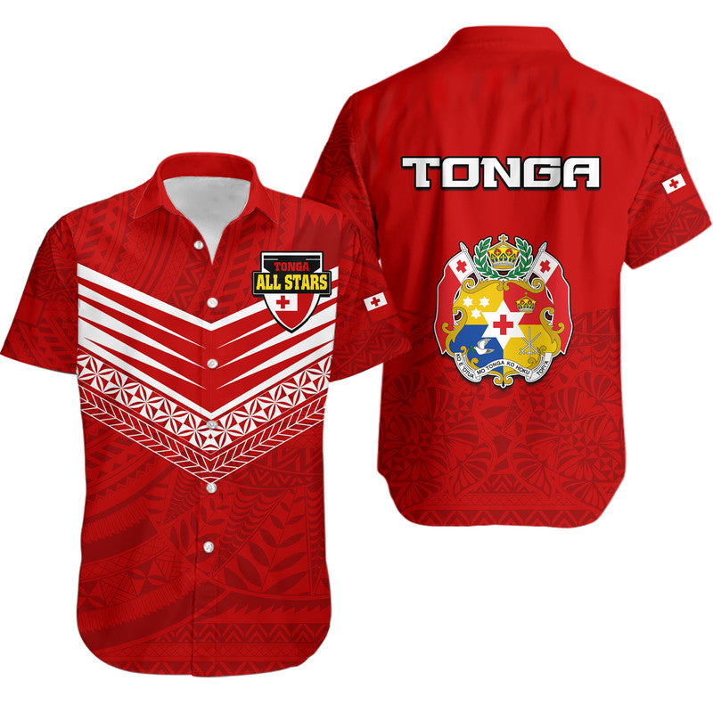 Polynesian Pride Tonga Rugby Tongan Kupesi Ngatu Design Hawaiian Shirt LT9 Red - Polynesian Pride