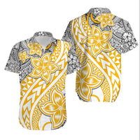 Traditional Polynesian Tribal Tattoo Retro Matching Dress and Hawaiian Shirt Yellow LT9 - Polynesian Pride