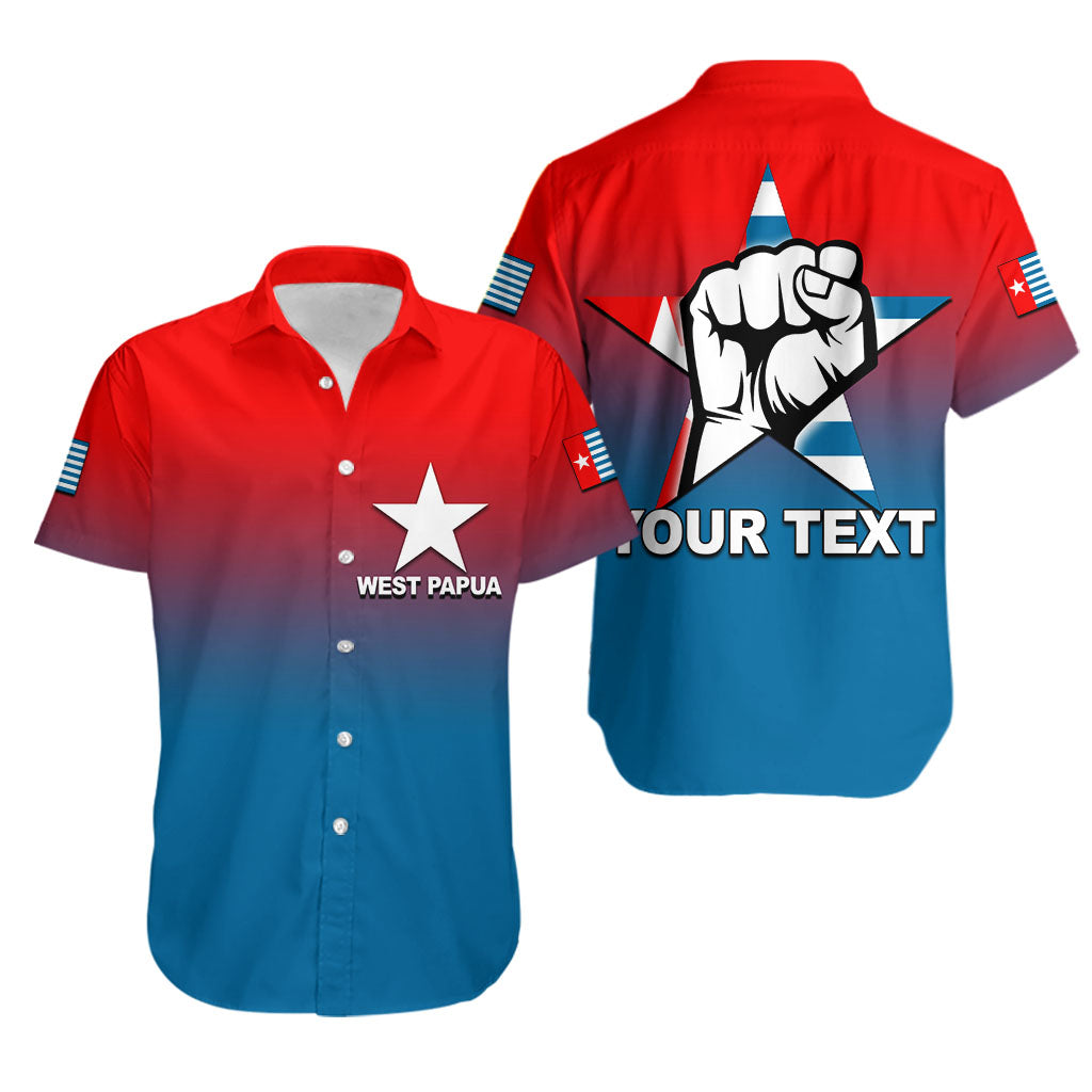 (Custom Personalised) West Papua Hawaiian Shirt Flag Color Simple Style LT6 Blue - Polynesian Pride