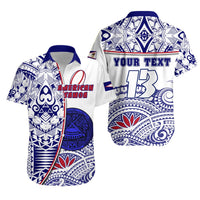 (Custom Personalised) American Samoa Rugby Hawaiian Shirt Special - Custom Text and Number Unisex Blue - Polynesian Pride
