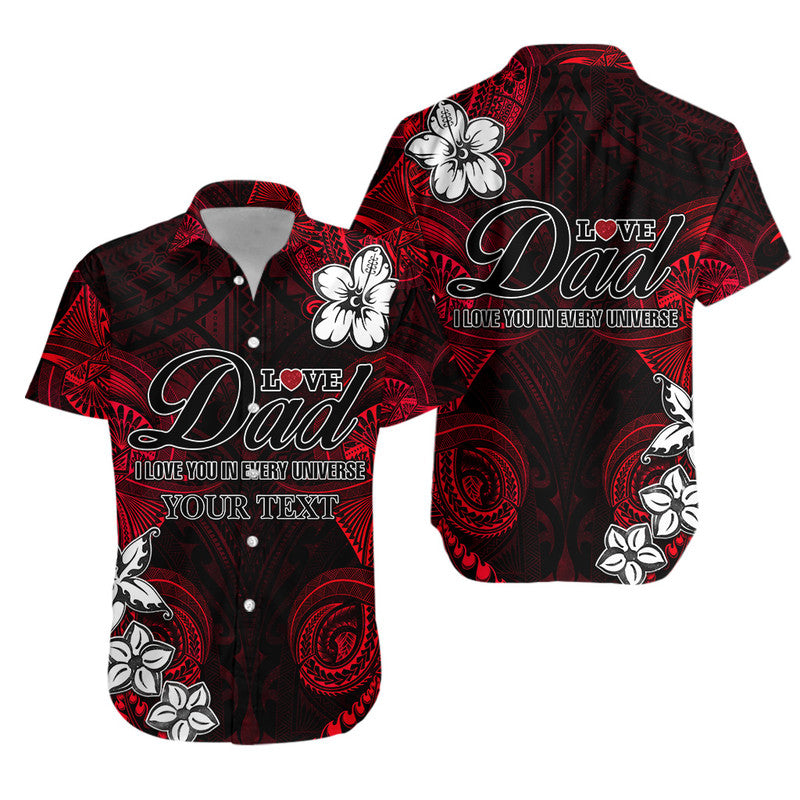 Custom Matching Hawaiian Shirt and Dress Polynesian Fathers Day I Love You In Every Universe Red LT8 - Polynesian Pride