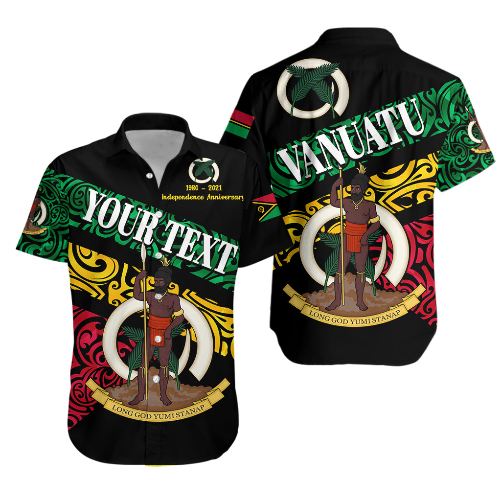 (Custom Personalised) Vanuatu Special Independence Anniversary Hawaiian Shirt Sporty Style LT8 Unisex Black - Polynesian Pride
