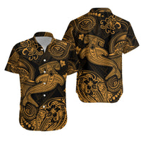 Hawaii Hammer Shark Polynesian Matching Dress and Hawaiian Shirt Matching Couples Outfit Unique Style Gold LT8 - Polynesian Pride