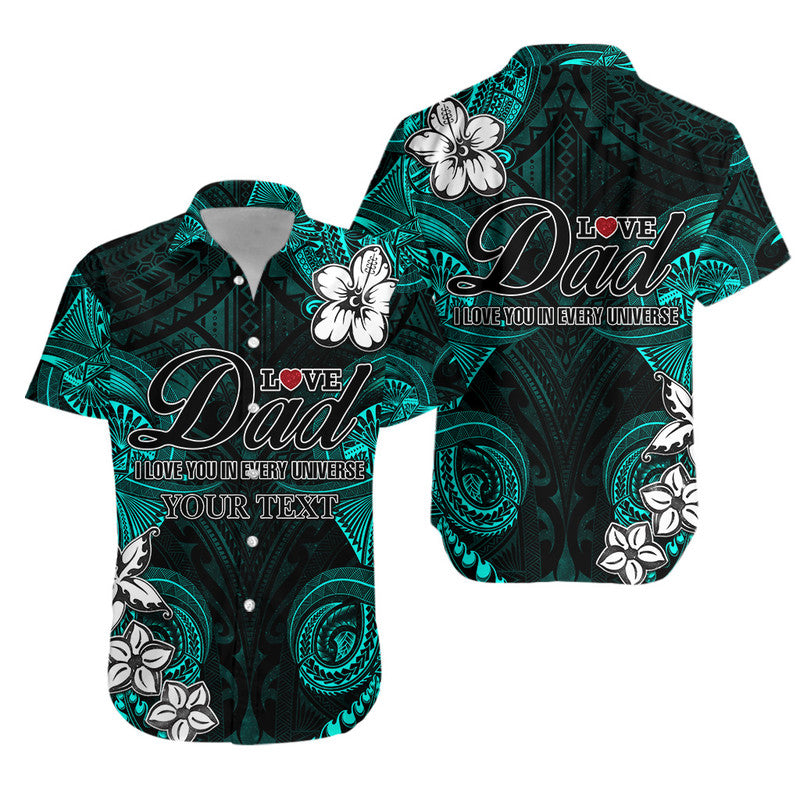 Custom Matching Hawaiian Shirt and Dress Polynesian Fathers Day I Love You In Every Universe Turquoise LT8 - Polynesian Pride