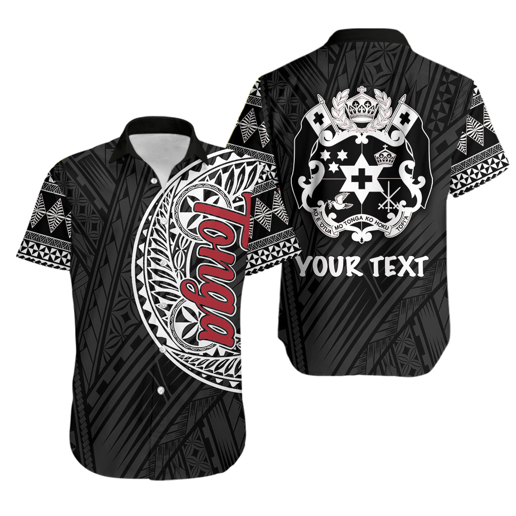 (Custom Personalised)Tonga Hawaiian Shirt Ngatu Black Style LT6 Unisex Black - Polynesian Pride