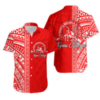 Tupou College Toloa Hawaiian Shirt Half Version Red LT6 Unisex Red - Polynesian Pride