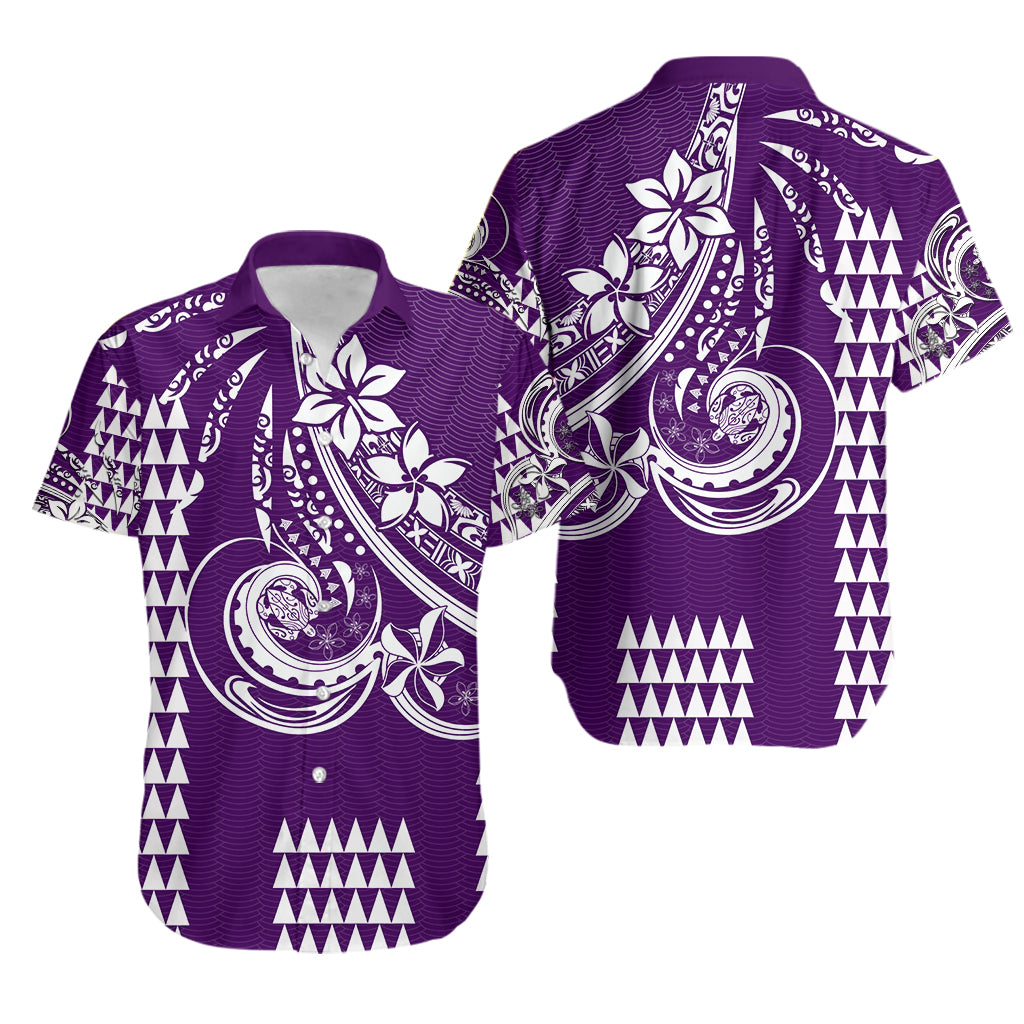 Kakau Hawaiian Polynesian Couples Matching Outfits Combo Long Sleeve Dress And Hawaiian Shirt Purple LT6 No Dress - Polynesian Pride