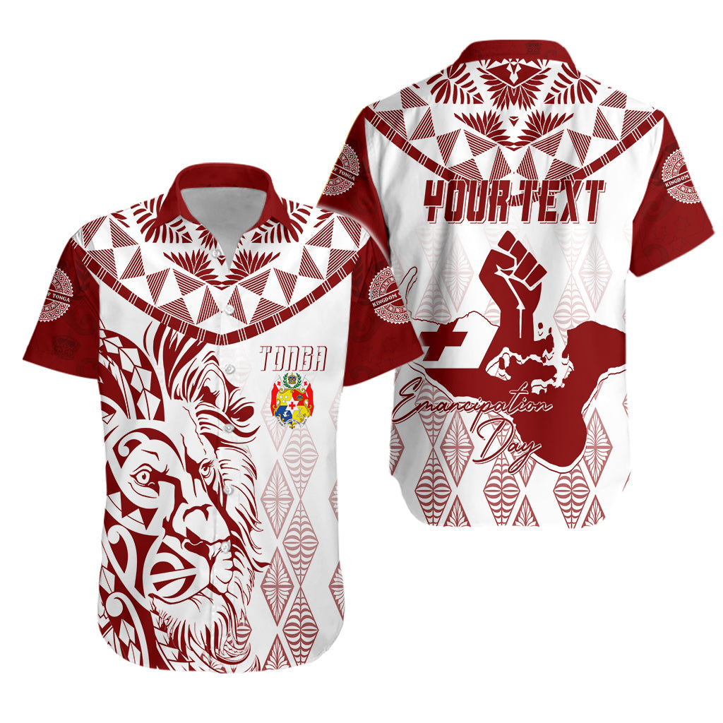 Tonga Personalised Hawaiian Shirt Emancipation Day Lion Style LT7 Unisex White - Polynesian Pride