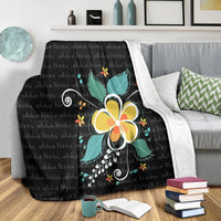 Hawaiian Aloha Plumeria Polynesian Premium Blankets - AH - AH - Polynesian Pride