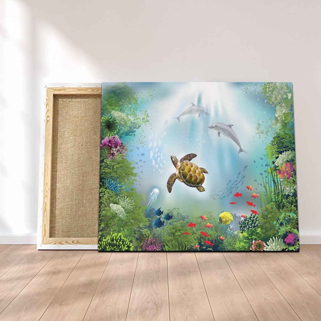 Hawaiian Animal In The Ocean Polynesian Canvas - AH Canvas Poly-cotton - Polynesian Pride