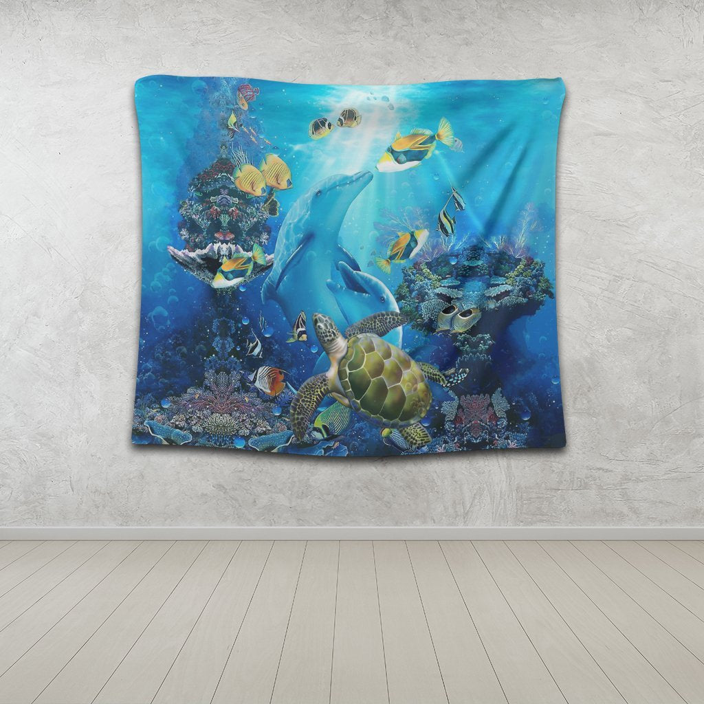 Hawaiian Animal Ocean Tapestry - AH - Polynesian Pride