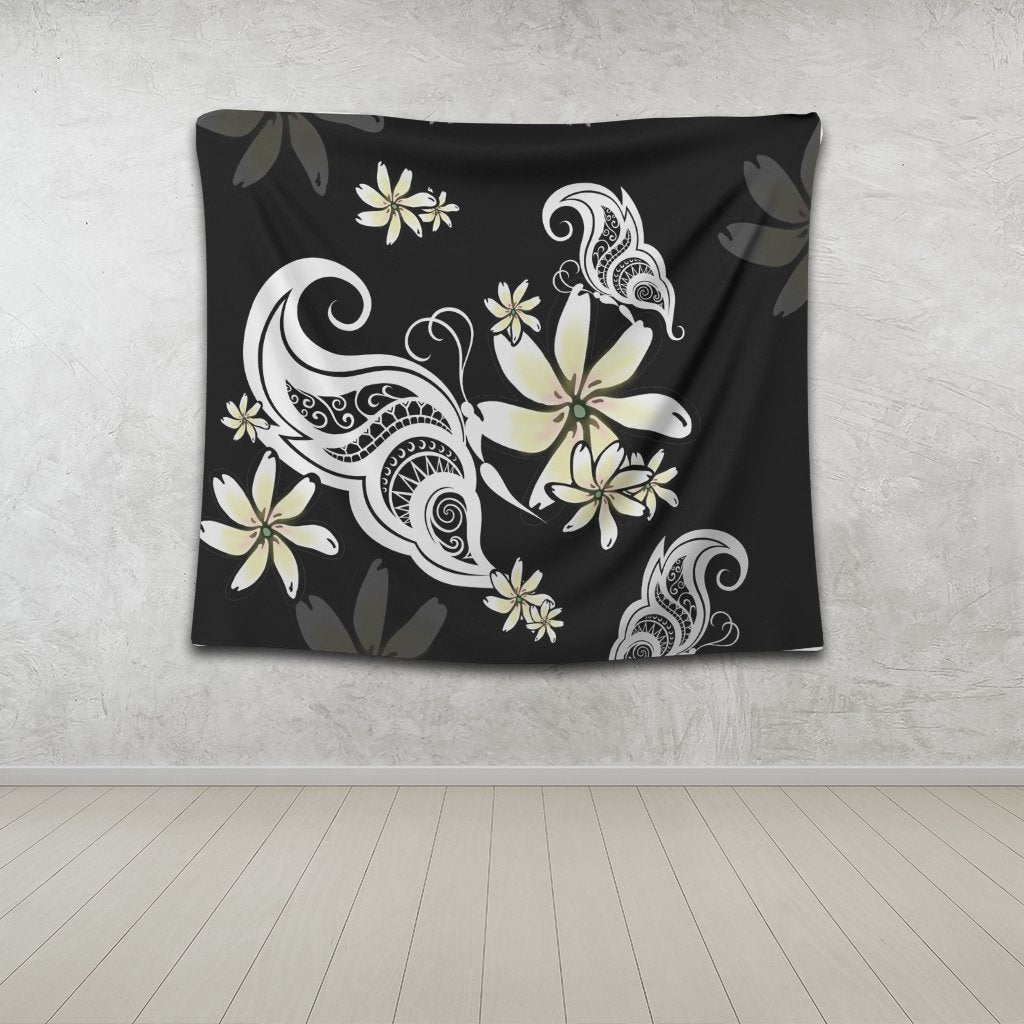 Hawaiian Butterfly Plumeria Polynesian Tapestry - AH - Polynesian Pride