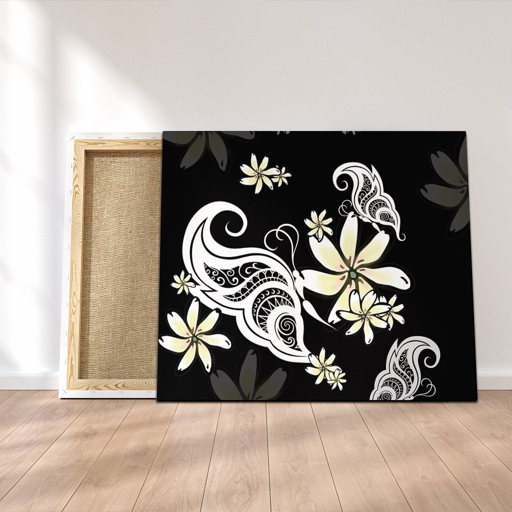 Hawaiian Butterfly Plumeria Polynesian Canvas - AH Canvas Poly-cotton - Polynesian Pride