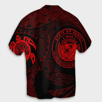 Hawaiian Coat Of Arms Turtle Polynesian Hawaiian Shirt Red AH - Polynesian Pride