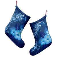 Hawaiian Dolphin Hibiscus Tropic Blue Polynesian Christmas Stocking - AH - Polynesian Pride