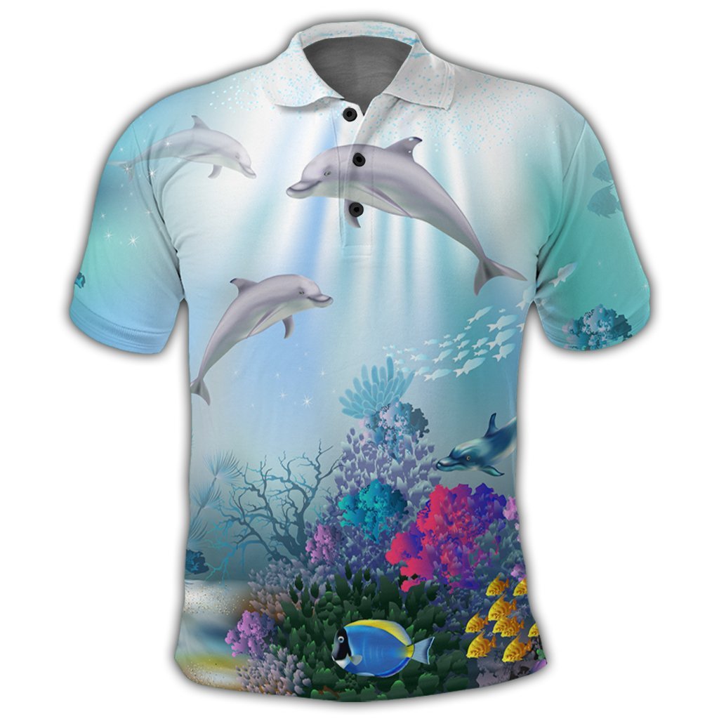 Hawaiian Dolphins Play The Ocean Polynesian Polo Shirt - Polynesian Pride