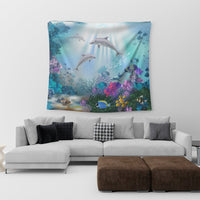 Hawaiian Dolphins Play The Ocean Polynesian Tapestry - AH - Polynesian Pride