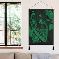Hawaiian Fish Hook Hibiscus Banzai Surfing Polynesian Hanging Poster Green - AH - Polynesian Pride