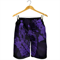 Hawaiian Fish Hook Hibiscus Banzai Surfing Polynesian Men's Shorts Purple - AH - Polynesian Pride