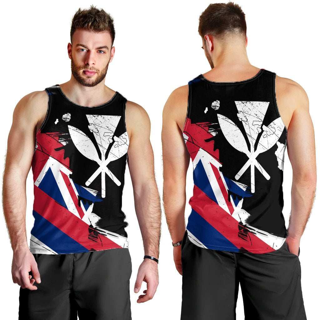 Hawaiian Flag Hawaii Map Kanaka Polynesian Tank Top - Classic Style - Polynesian Pride