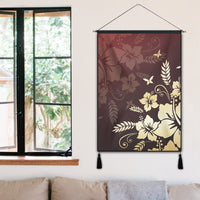 Hawaiian Golden Hibiscus Butterfly Polynesian Hanging Poster - AH - Polynesian Pride