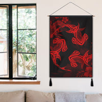 Hawaiian Hammerhead Shark Hibiscus Red Polynesian Hanging Poster - AH - Polynesian Pride