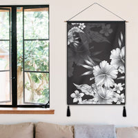 Hawaiian Hibiscus Black And White Polynesian Hanging Poster - AH - Polynesian Pride