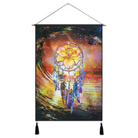 Hawaiian Hibiscus Dreamcatcher Wales Night Hanging Poster - AH Hanging Poster Cotton And Linen - Polynesian Pride