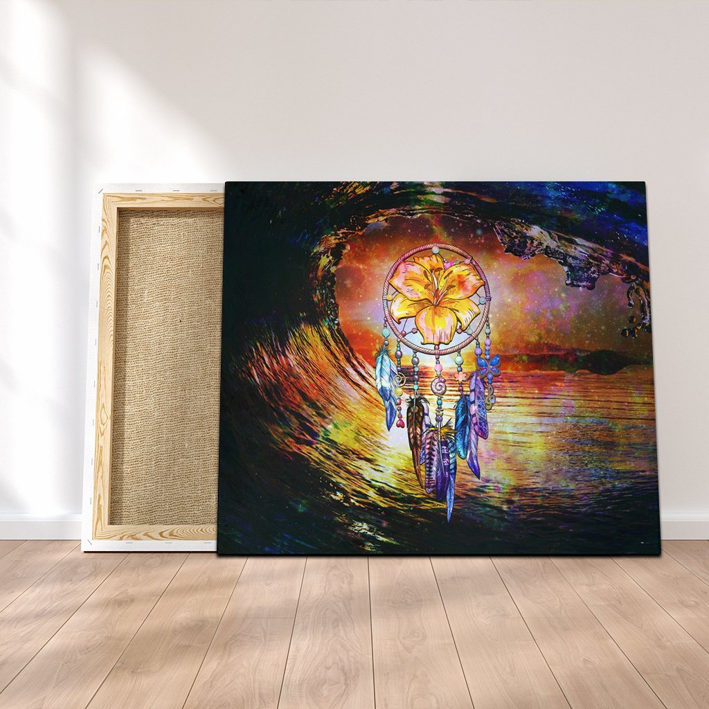 Hawaiian Hibiscus Dreamcatcher Wales Night Canvas - AH Canvas Poly-cotton - Polynesian Pride