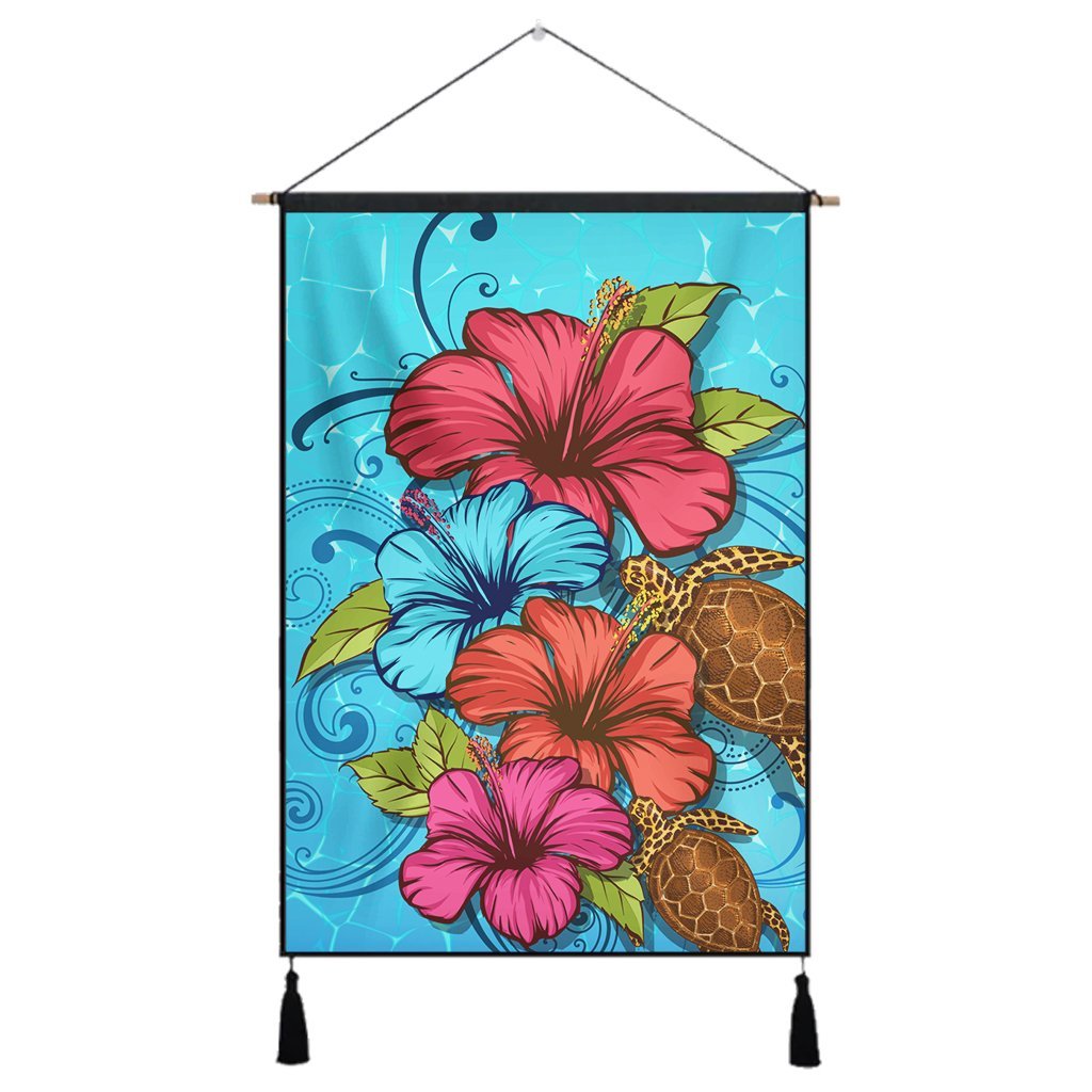Hawaiian Hibiscus Flower Soulful Hanging Poster - AH Hanging Poster Cotton And Linen - Polynesian Pride