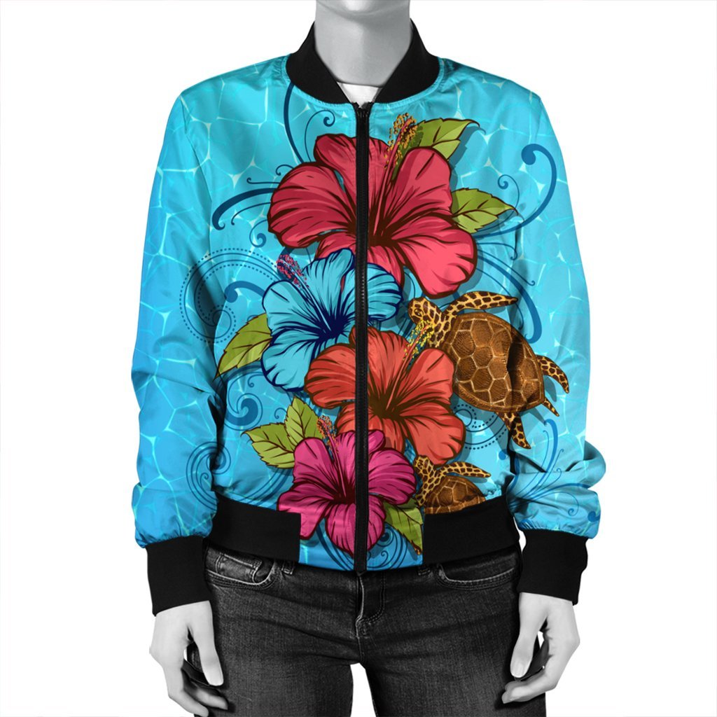 Hawaiian Hibiscus Flower Soulful Bomber Jacket - AH - Polynesian Pride