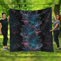 Hawaiian Hibiscus Full Color Polynesian Premium Quilts - AH Black - Polynesian Pride