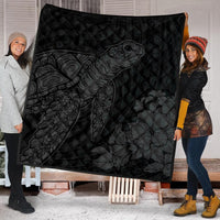 Hawaiian Hibiscus Memory Turtle Polynesian Premium Quilts Gray - AH - Polynesian Pride