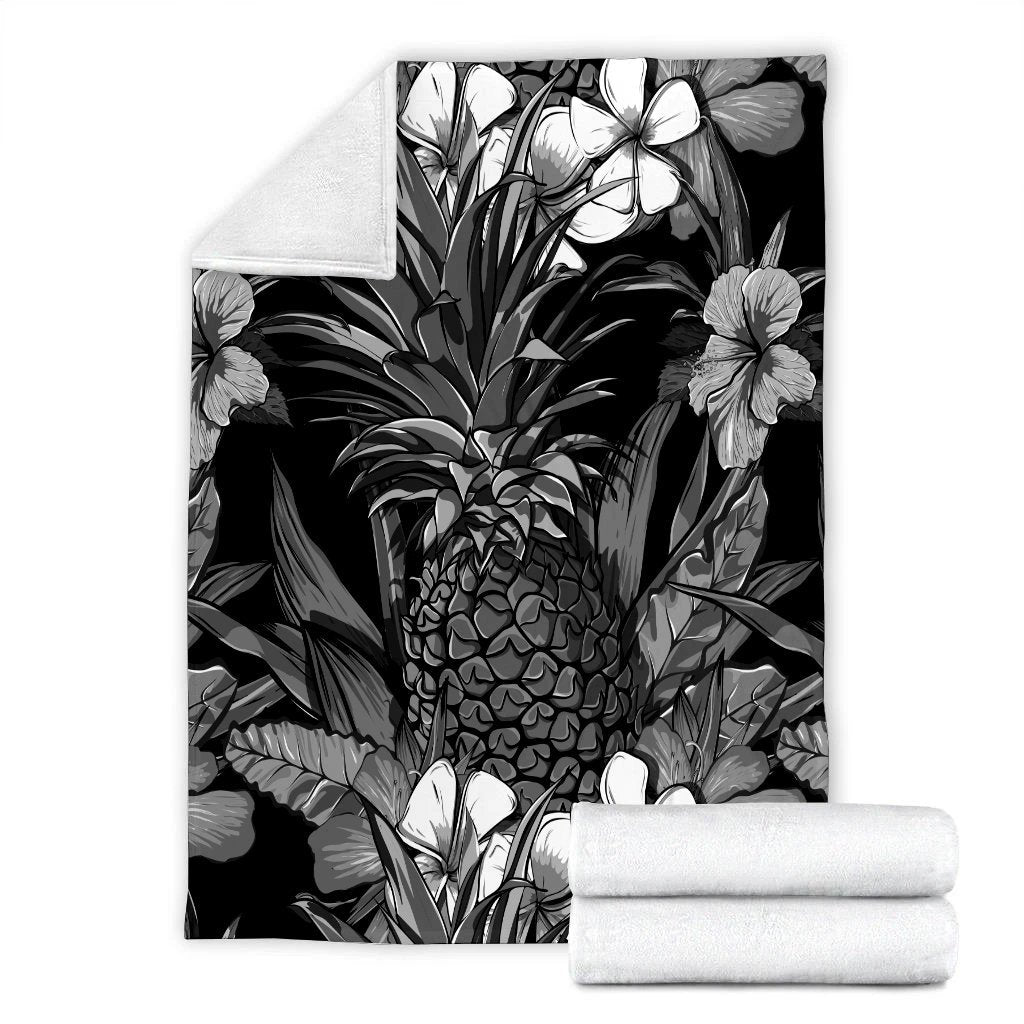 Hawaiian Hibiscus Plumeria And Pineapple Polynesian Premium Blankets - AH - Polynesian Pride