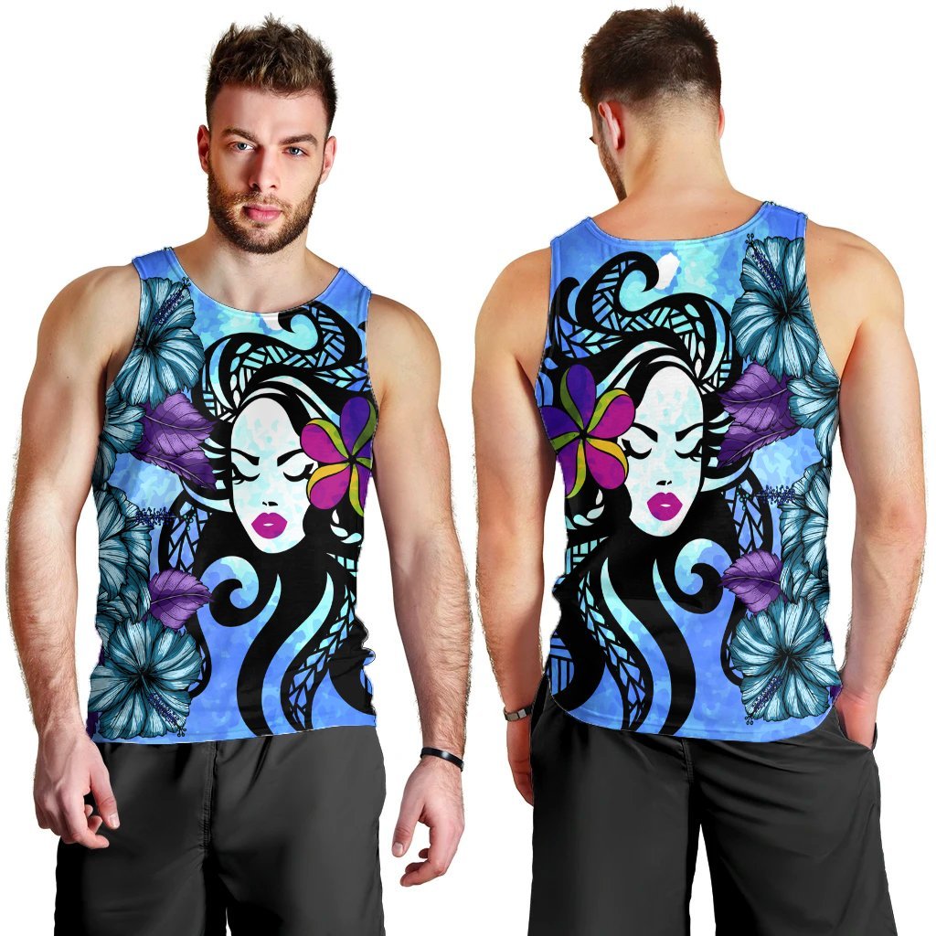 Hawaiian Hibiscus Plumeria Hula Girl Polynesian Tank Top - AH - Polynesian Pride