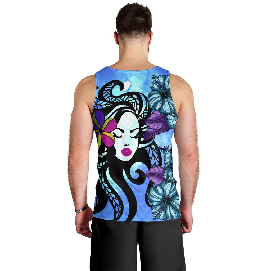 Hawaiian Hibiscus Plumeria Hula Girl Polynesian Tank Top - AH - Polynesian Pride