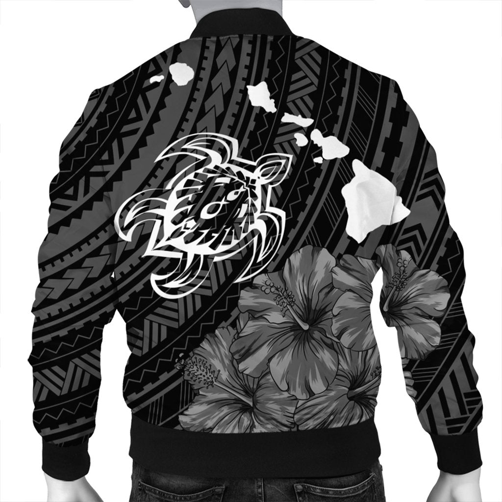 Hawaiian Hibiscus Sea Turtle Swim Polynesian Bomber Jacket - AH - Polynesian Pride