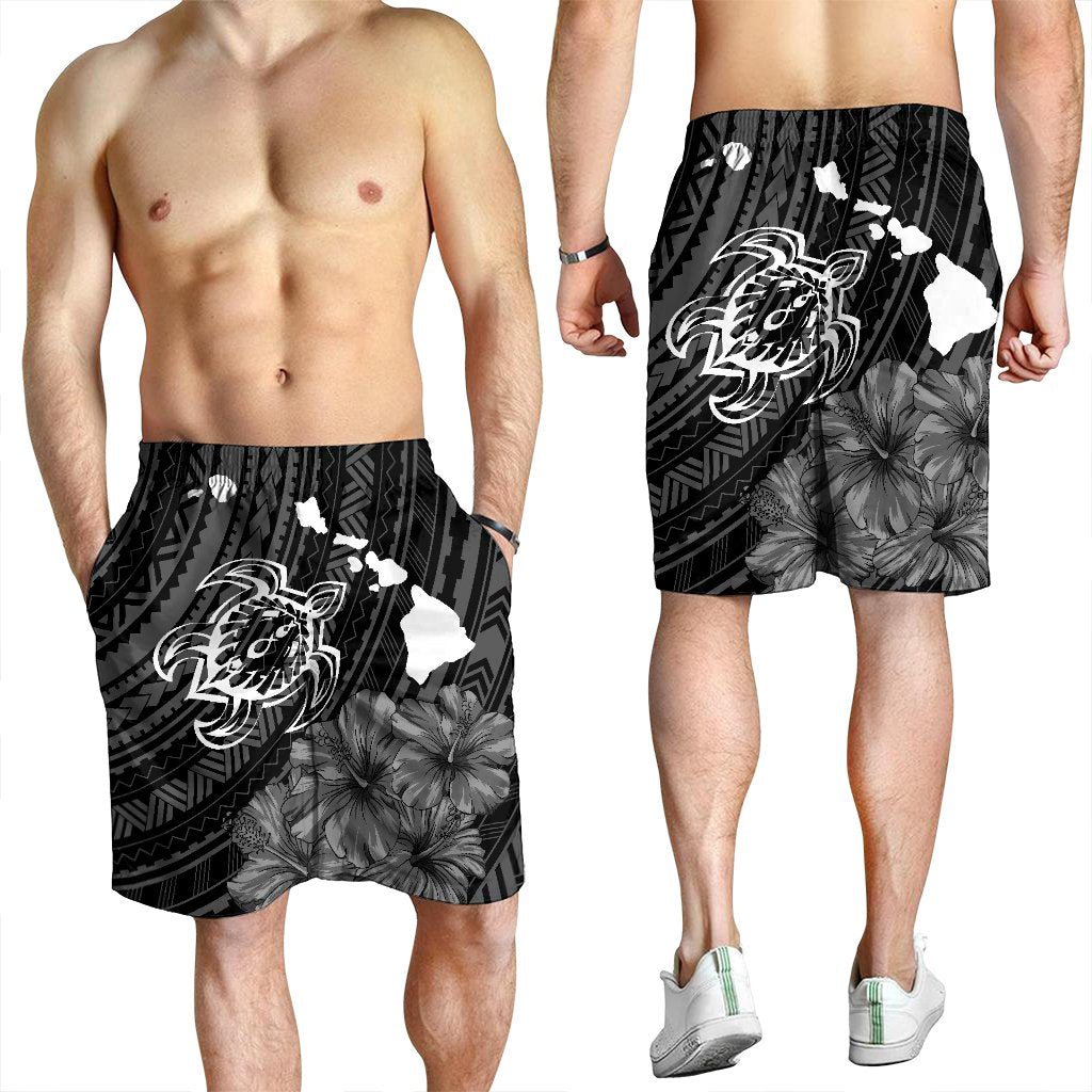 Hawaiian Hibiscus Sea Turtle Swim Polynesian Men's Shorts - AH - Polynesian Pride