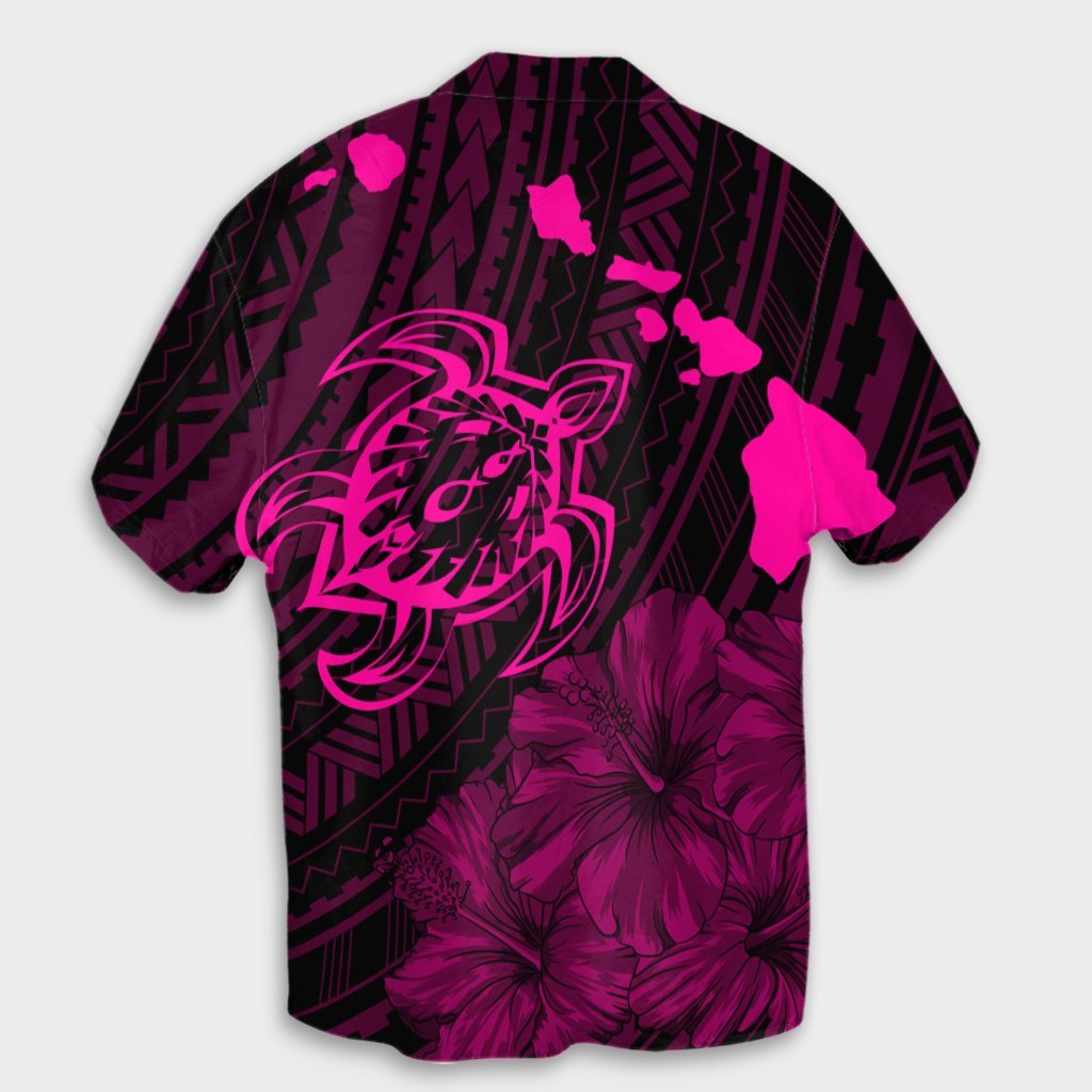 Hawaiian Hibiscus Sea Turtle Swim Polynesian Hawaiian Shirt - Pink - AH - Polynesian Pride