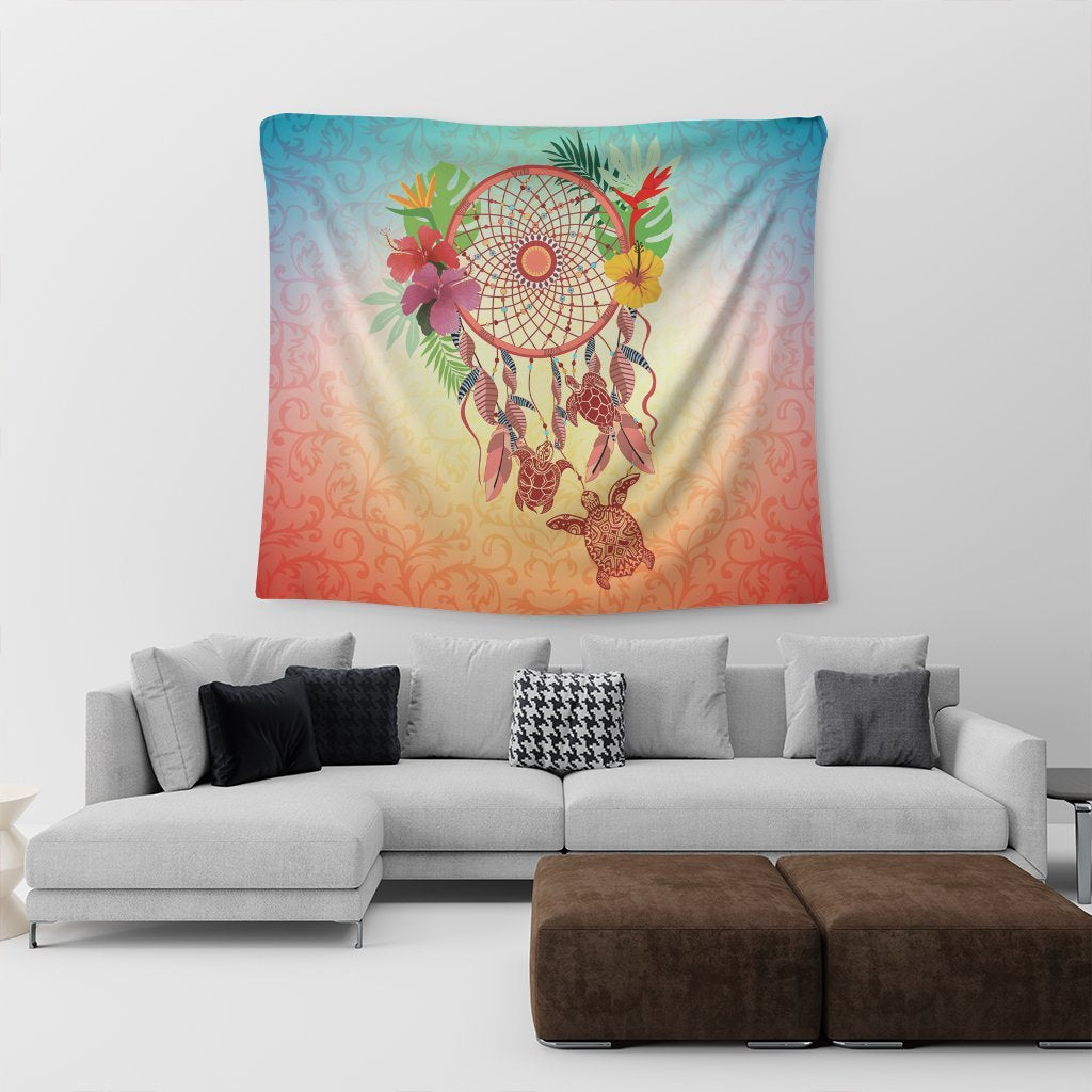 Hawaiian Hibiscus Strelitzia Flower Dreamcatcher Tapestry - AH - Polynesian Pride
