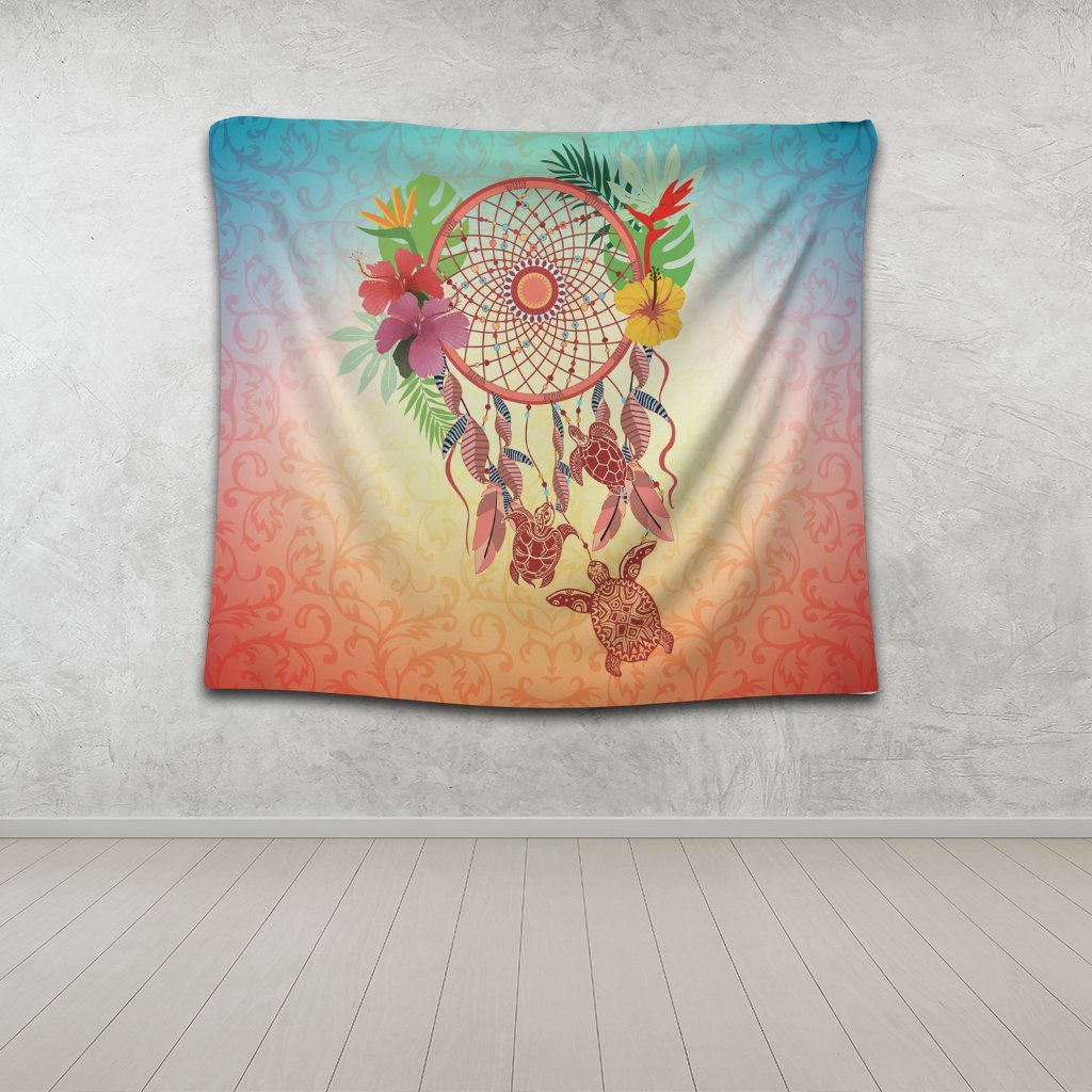 Hawaiian Hibiscus Strelitzia Flower Dreamcatcher Tapestry - AH - Polynesian Pride