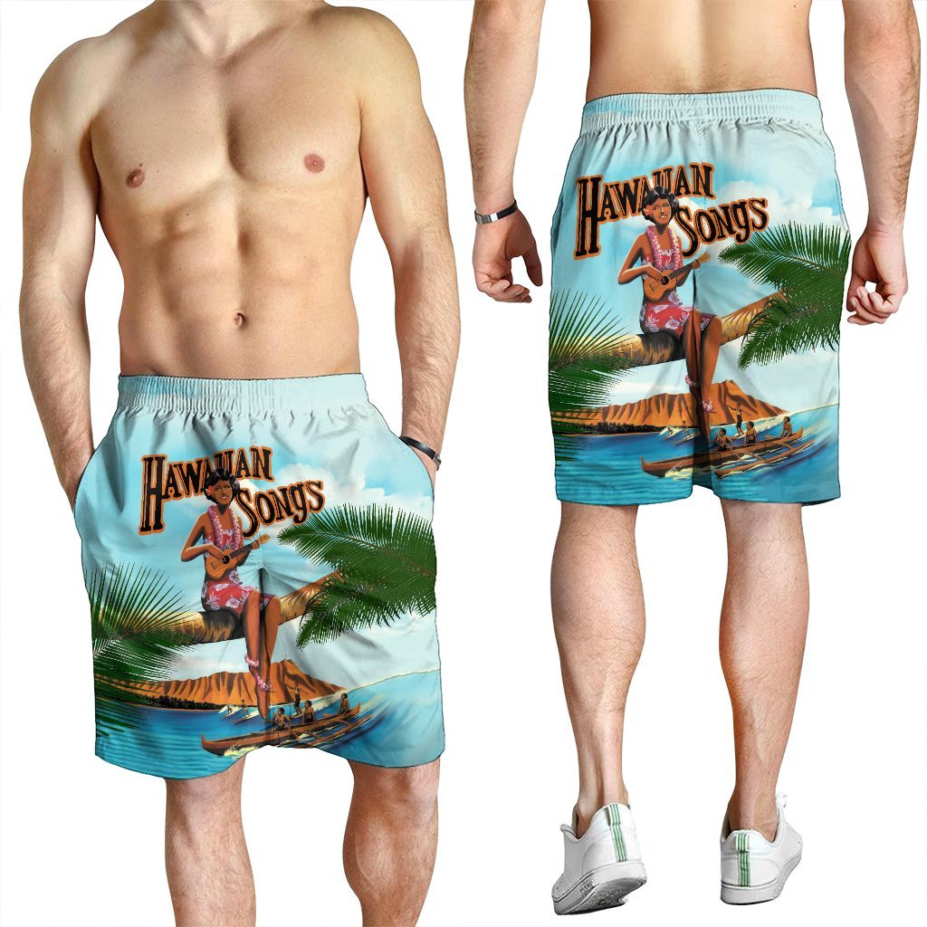 Hawaiian Hula Aboriginal Song Men's Shorts - AH - Polynesian Pride