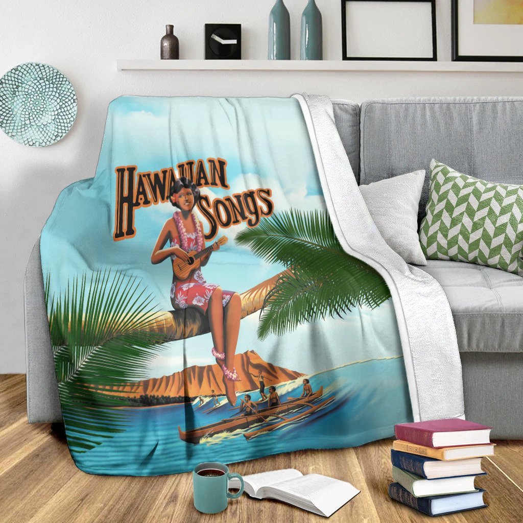 Hawaiian Hula Aboriginal Song Premium Blankets - AH - Polynesian Pride