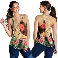 Hawaiian Hula Girl And Hibiscus Polynesian Racerback Tank - AH Black - Polynesian Pride