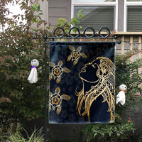 Hawaiian Hula Girl And Turtle Hibiscus Flag - AH - Polynesian Pride