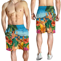 Hawaiian Hula Sing Dance On Beach Men's Shorts - AH - Polynesian Pride