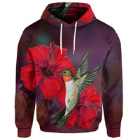 Custom Hawaiian Hummingbird and Hibiscus Polynesian Hoodie - Polynesian Pride